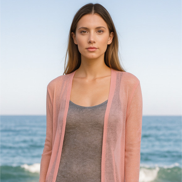 Do Everything in Love Sheer Tunic Cardigan Sweater Womens S or M Light Beachy - Picture 1 of 9